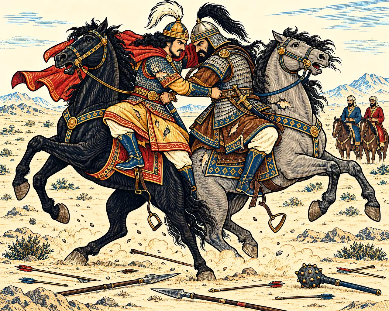 Bijan and Houman Grapple in the Saddle