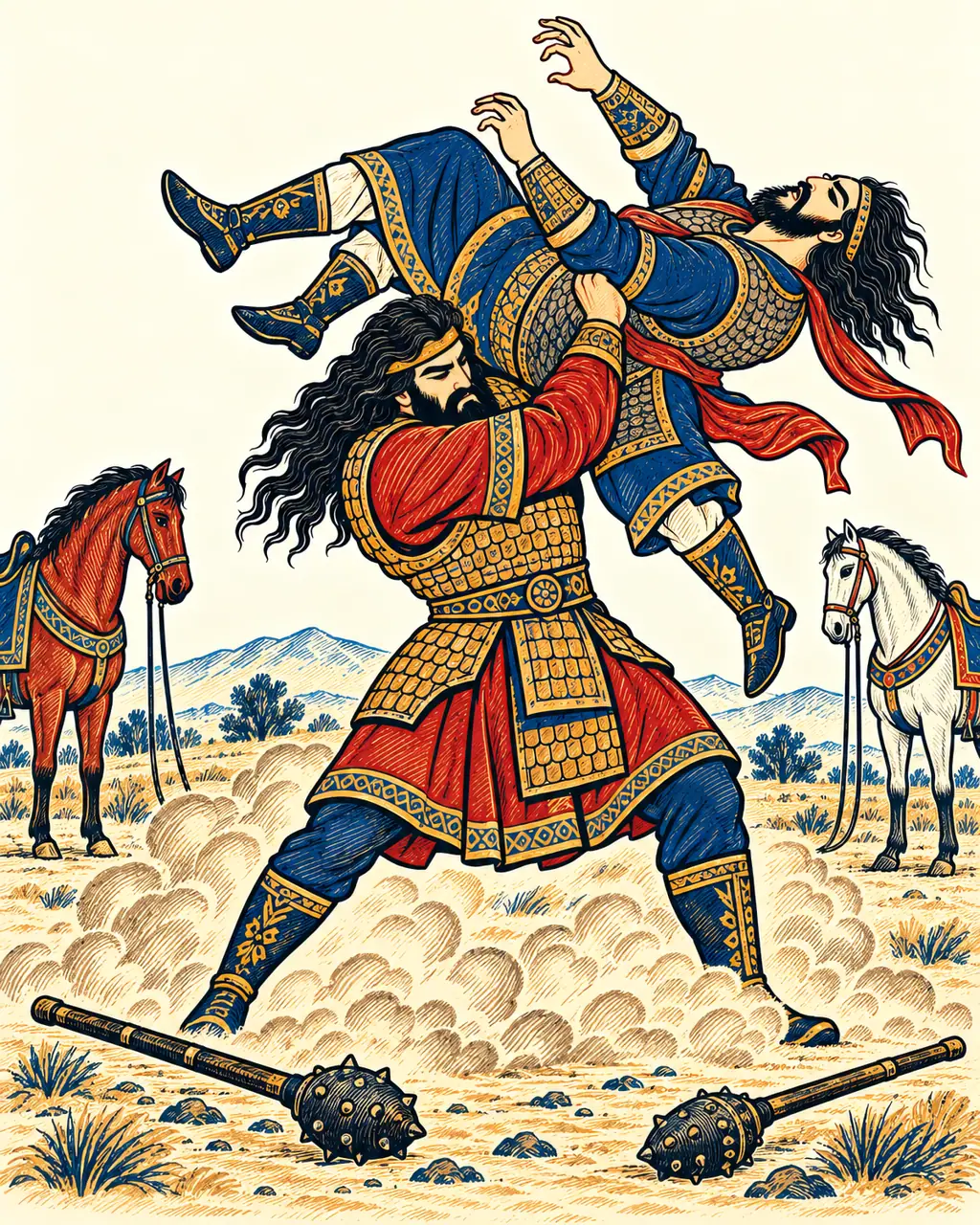 Guraza Wrestles Siamak Down