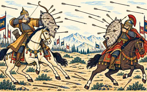 Arrows Hail on Wolf-Skin Shields