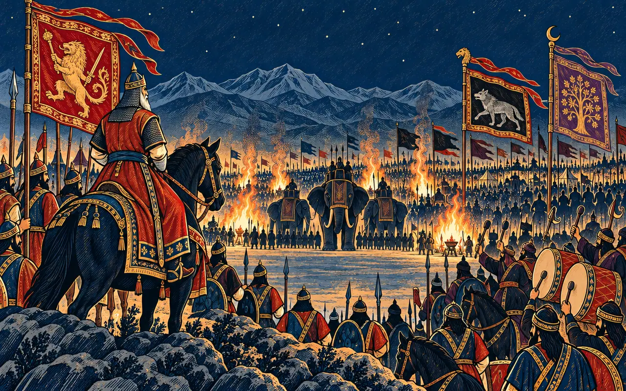 Night Fires between the Armies