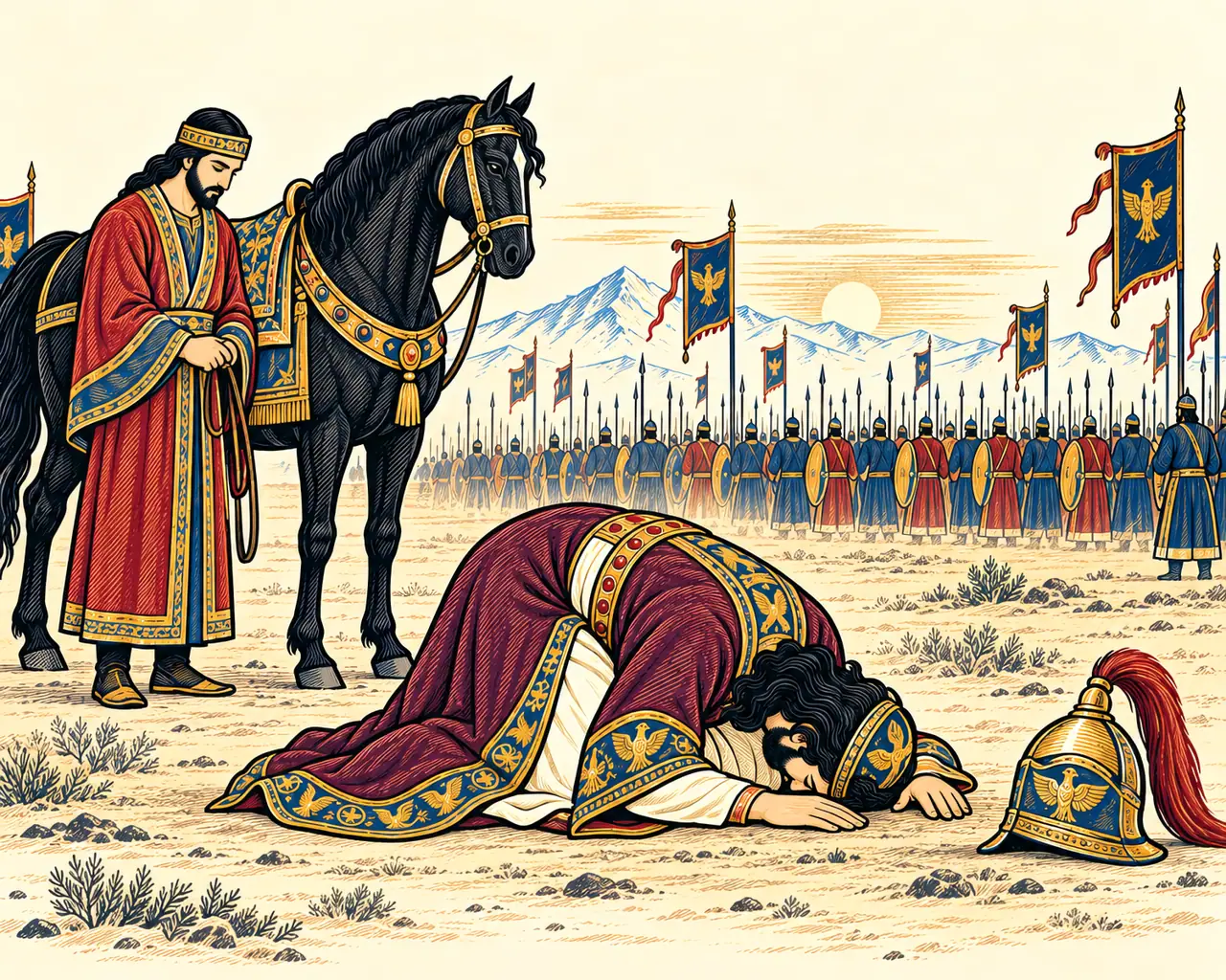Khosrow Prays Behind the Lines