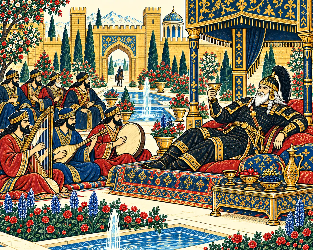Afrasiab at Ease in Gang-Behesht