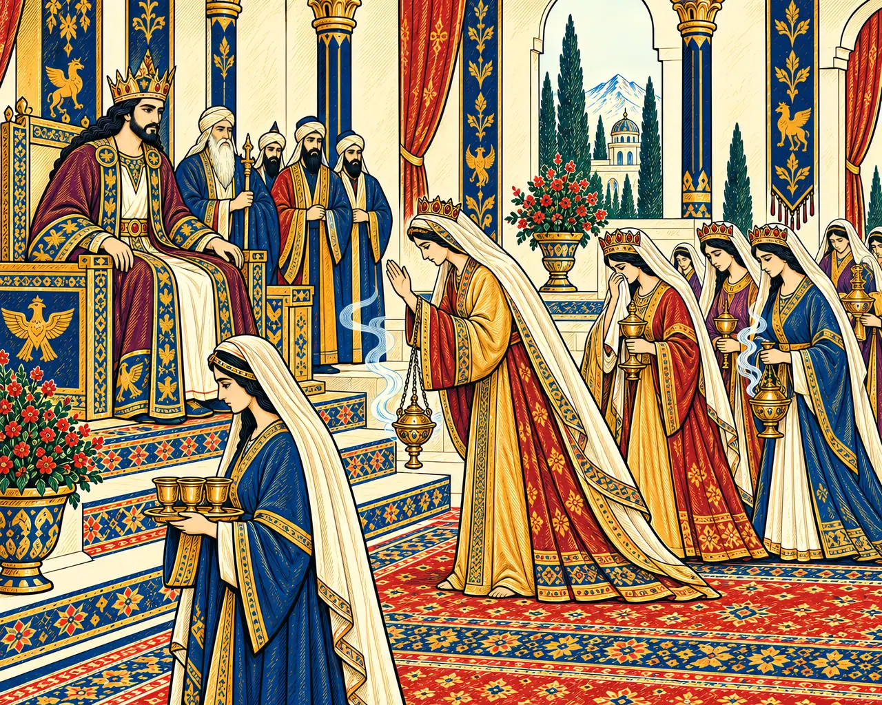 Afrasiab's Women Come Before Khosrow