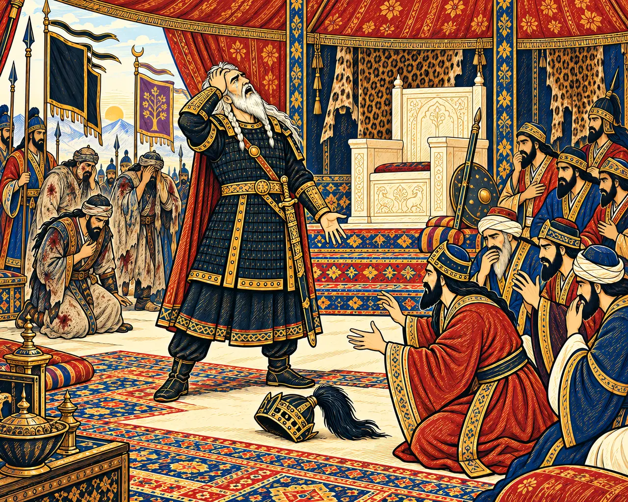 Afrasiab Casts Down His Crown