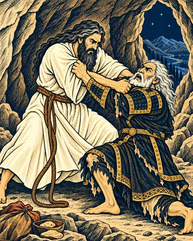 Hohm Wrestles Afrasiab in the Cave