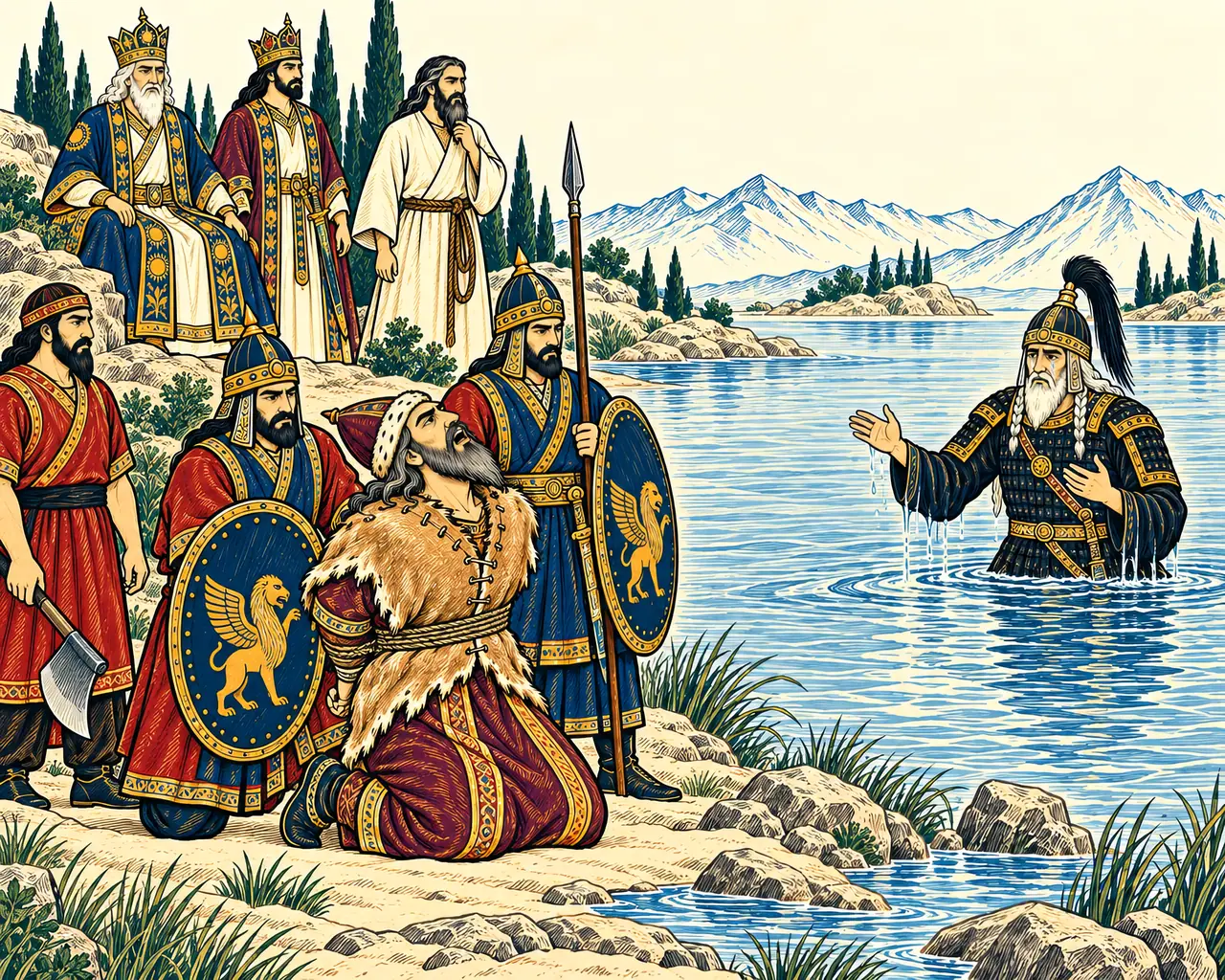 Garsivaz's Cries Draw Afrasiab from the Water