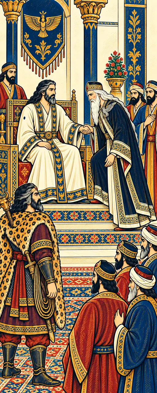 Khosrow Seats Zal Beside Him
