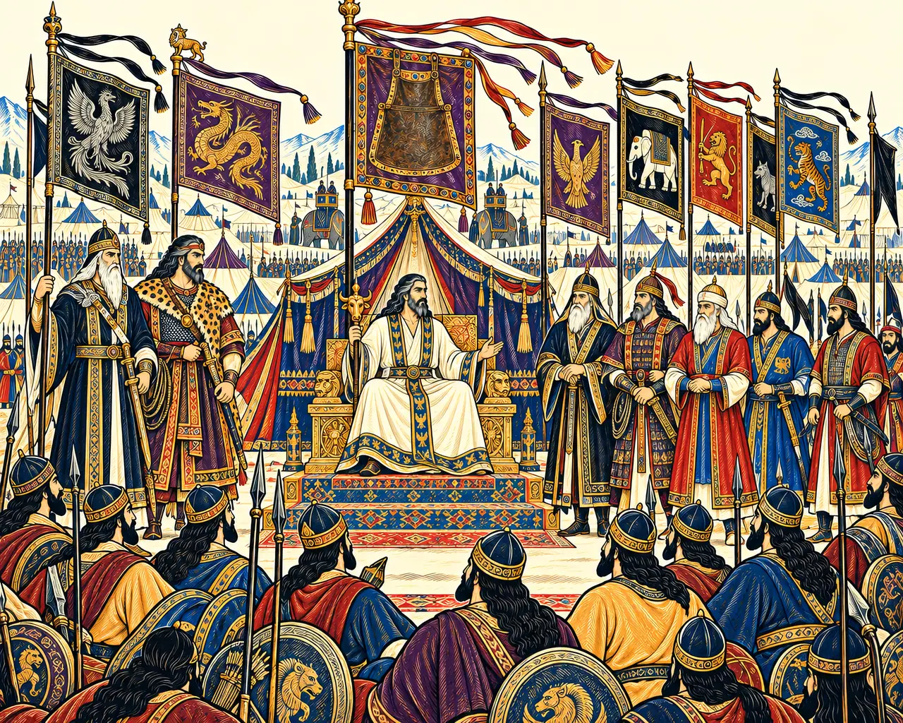 The Shah Enthroned Amid the Royal Camp