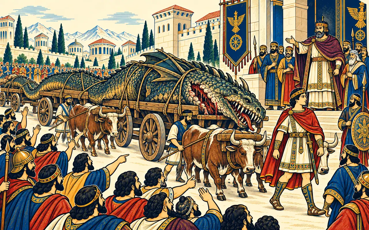 Oxen Haul the Dragon to Caesar