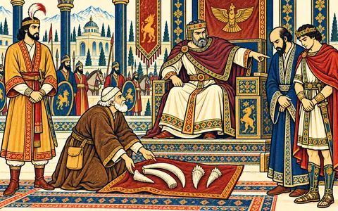 Hishvi Lays the Teeth Before Caesar