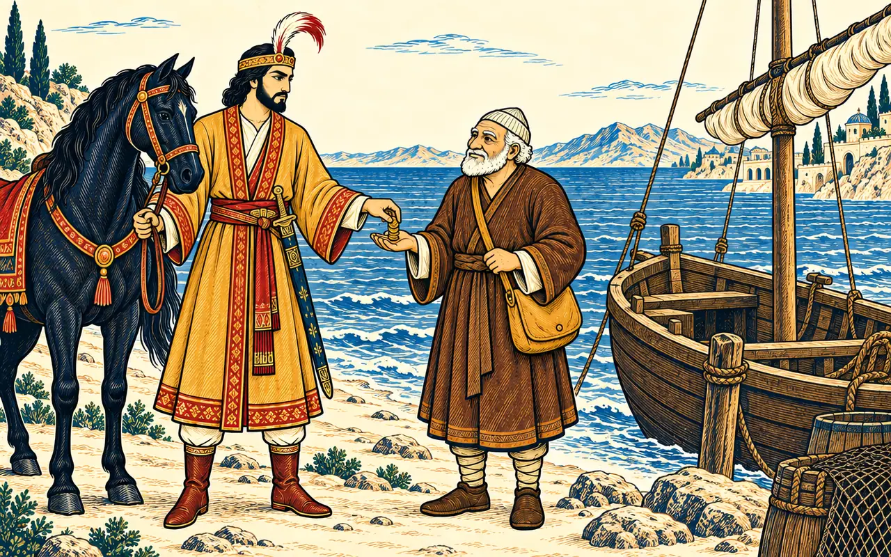 Hishvi Ferries the Prince to Rum