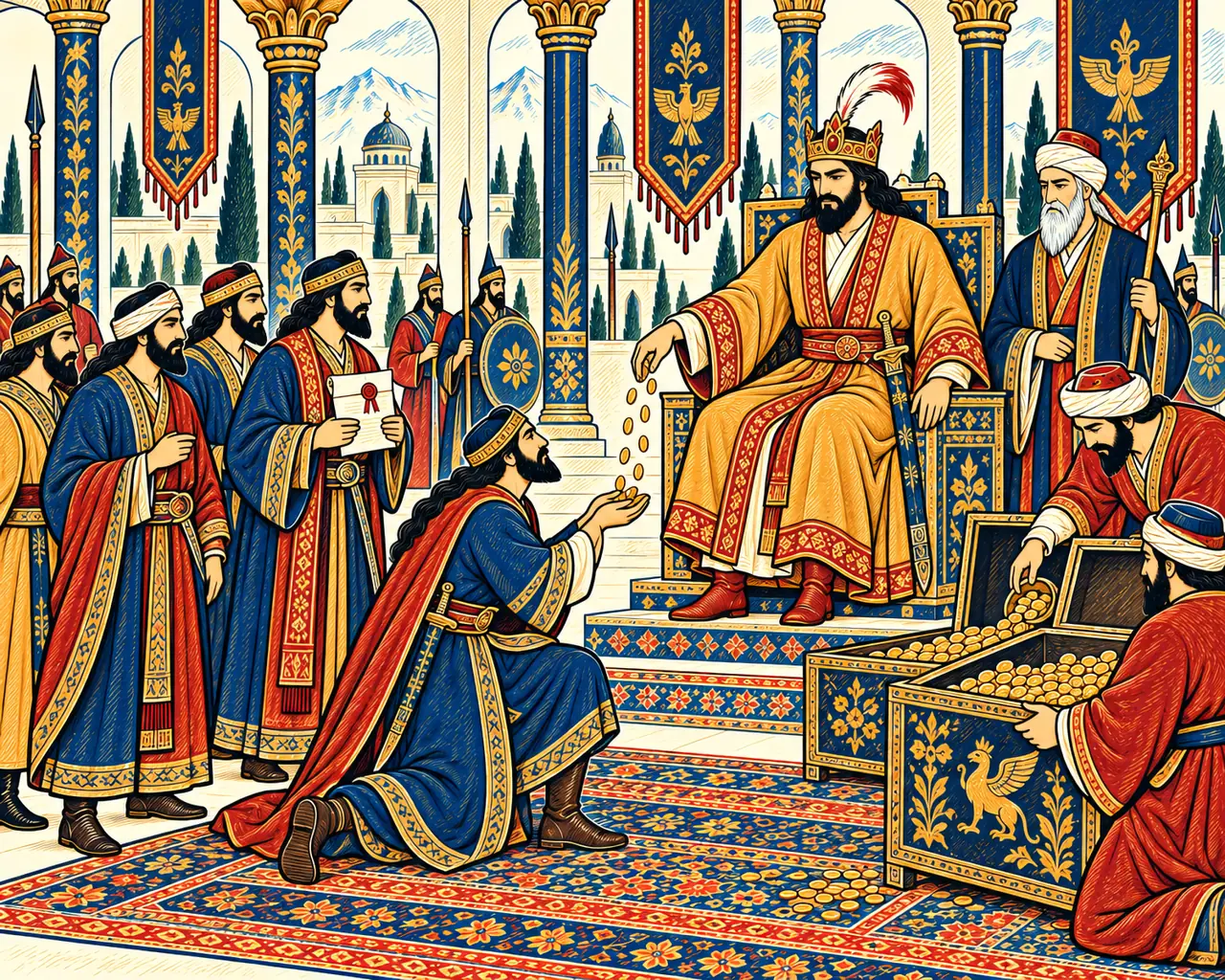 Goshtasb Rewards His Captains at Balkh