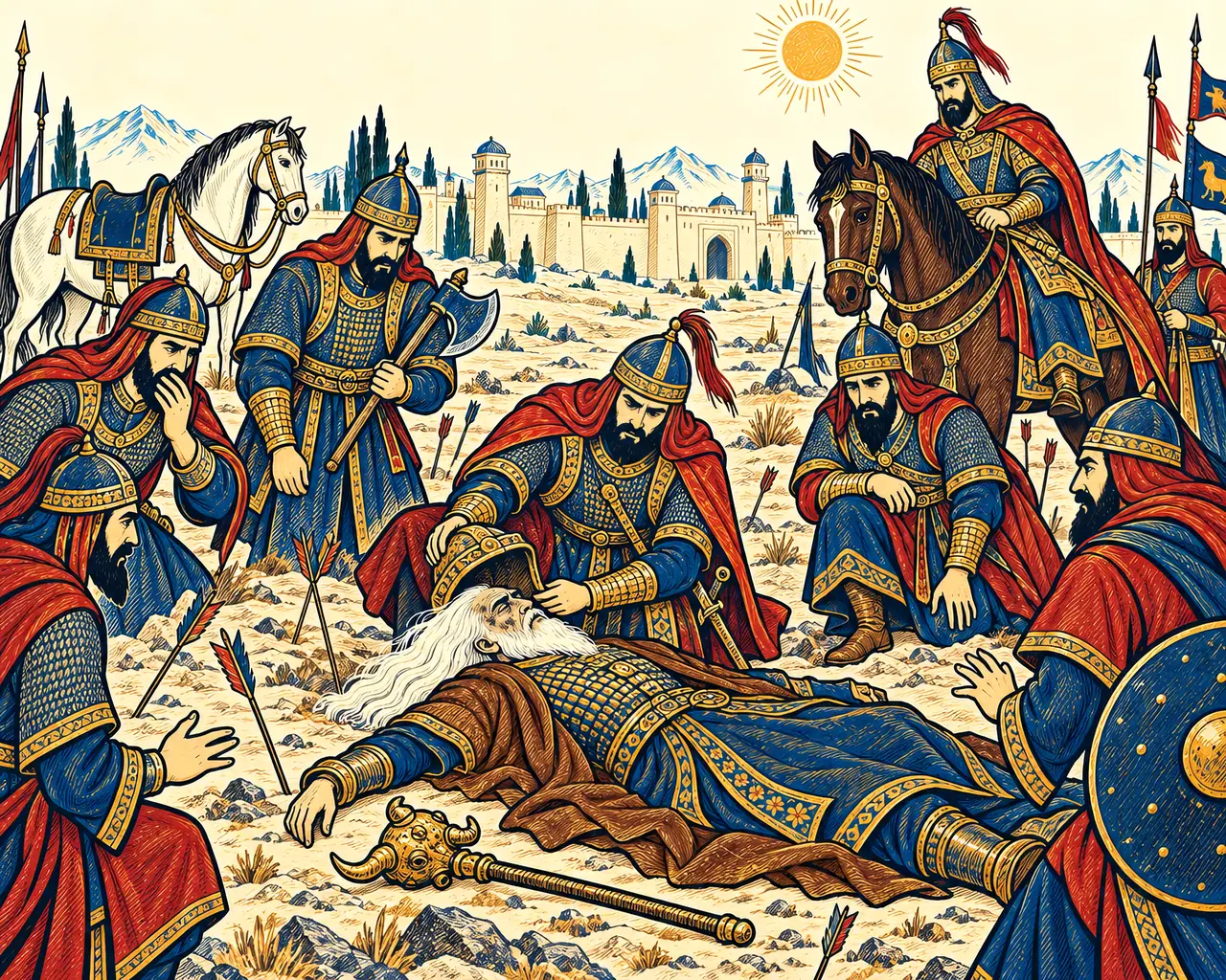 Turks Unhelm the Fallen Lohrasp