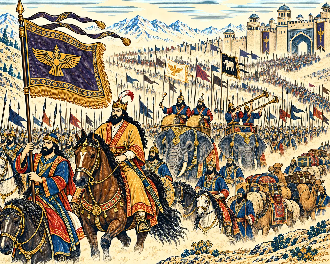 Goshtasb's Host Marches from Balkh