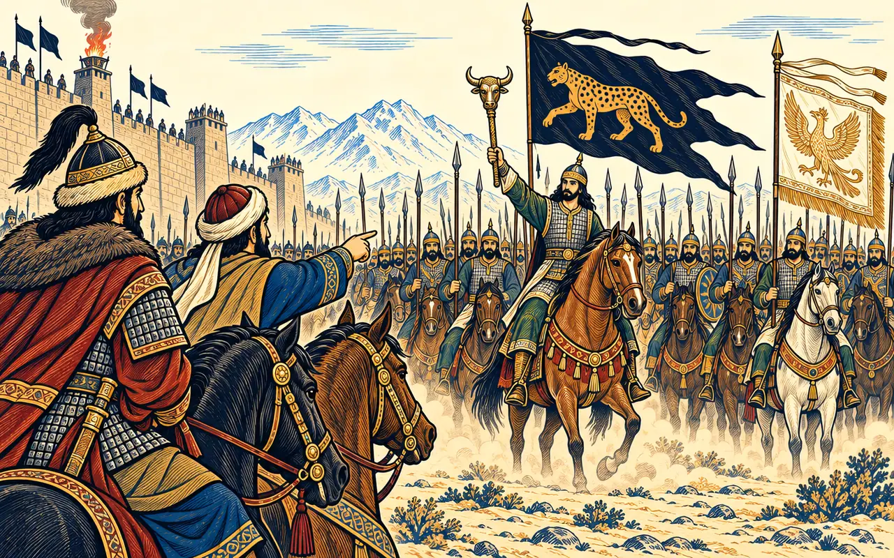 Bishutan Rides as Esfandiyar