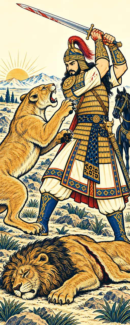 The Lioness Charges the Prince