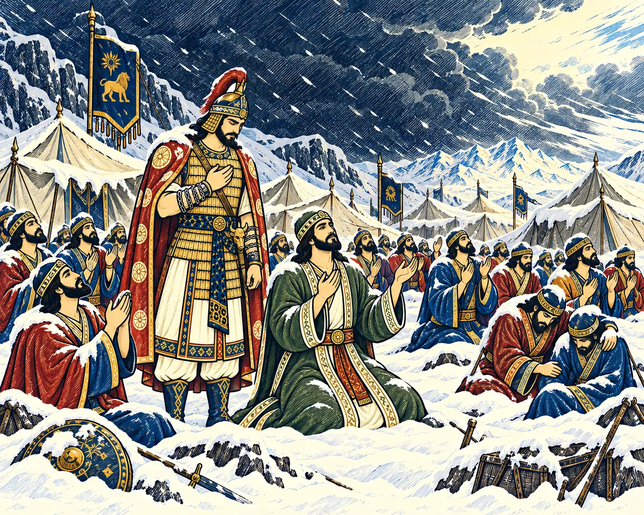 Prayer in the Spear-Deep Snow
