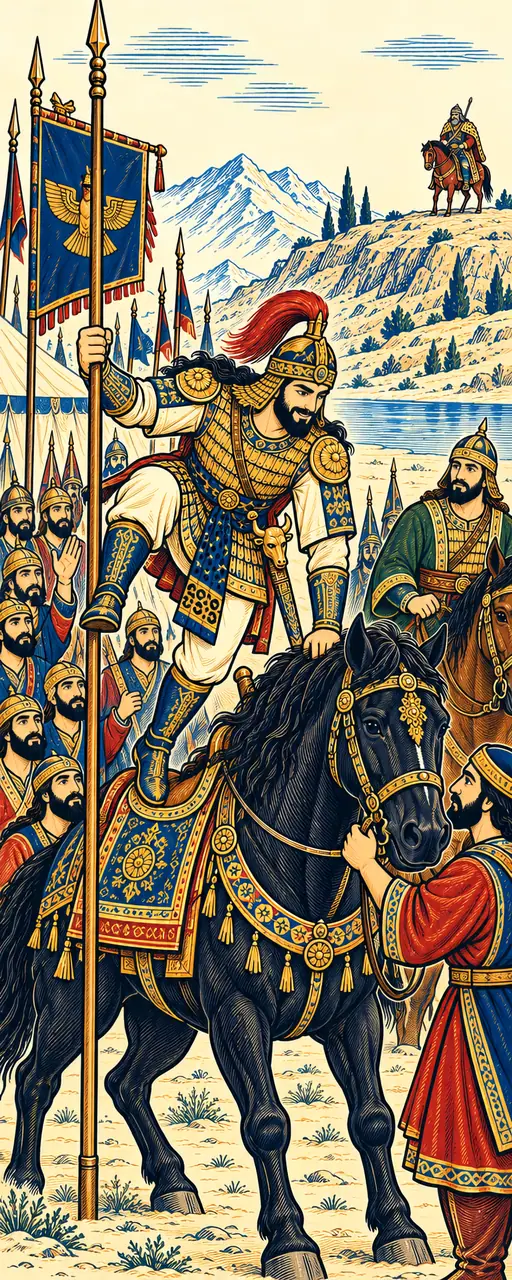 Esfandiyar Vaults Onto the Black Steed