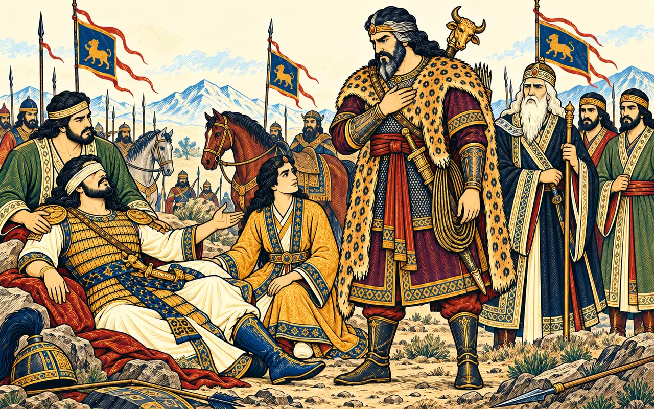 Esfandiyar Entrusts Bahman to Rostam