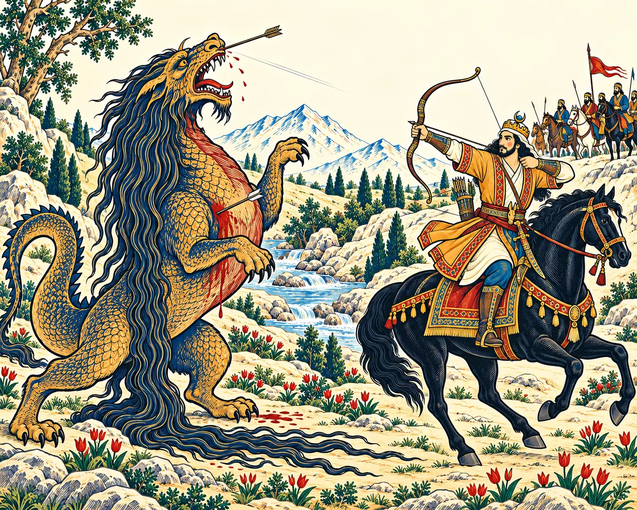 Bahram Shoots the Hair-Trailing Dragon