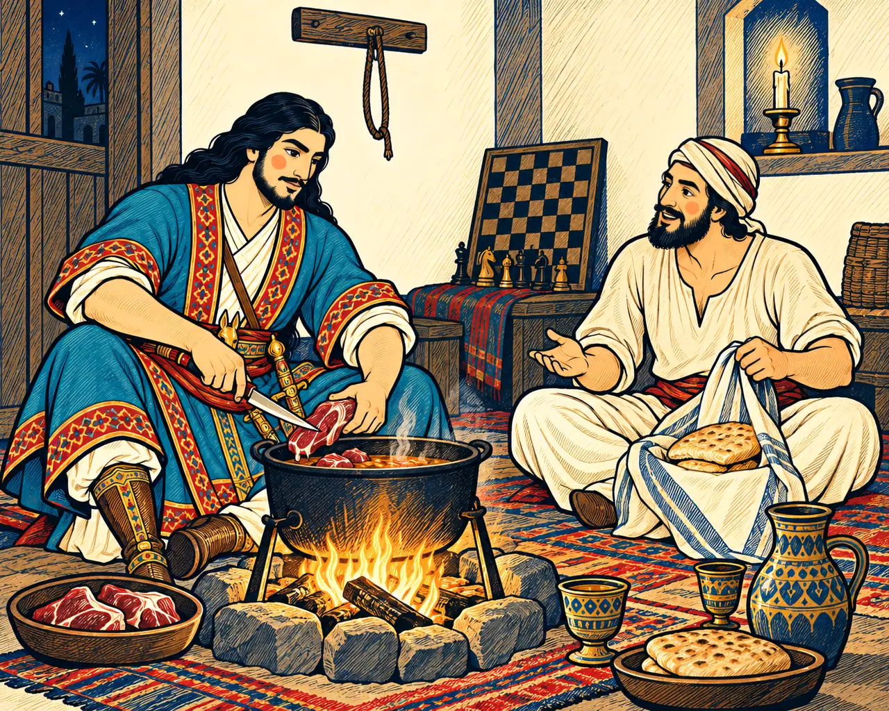 Bahram Cooks in Lambak's House