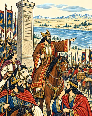 Pirooz at Bahram's Border Column