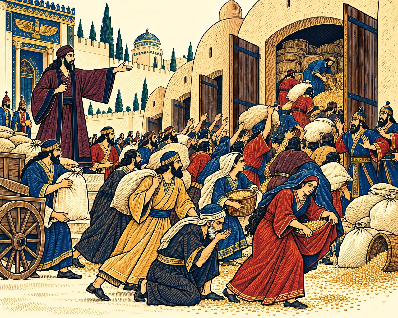 The Hungry Crowd Opens the Granaries