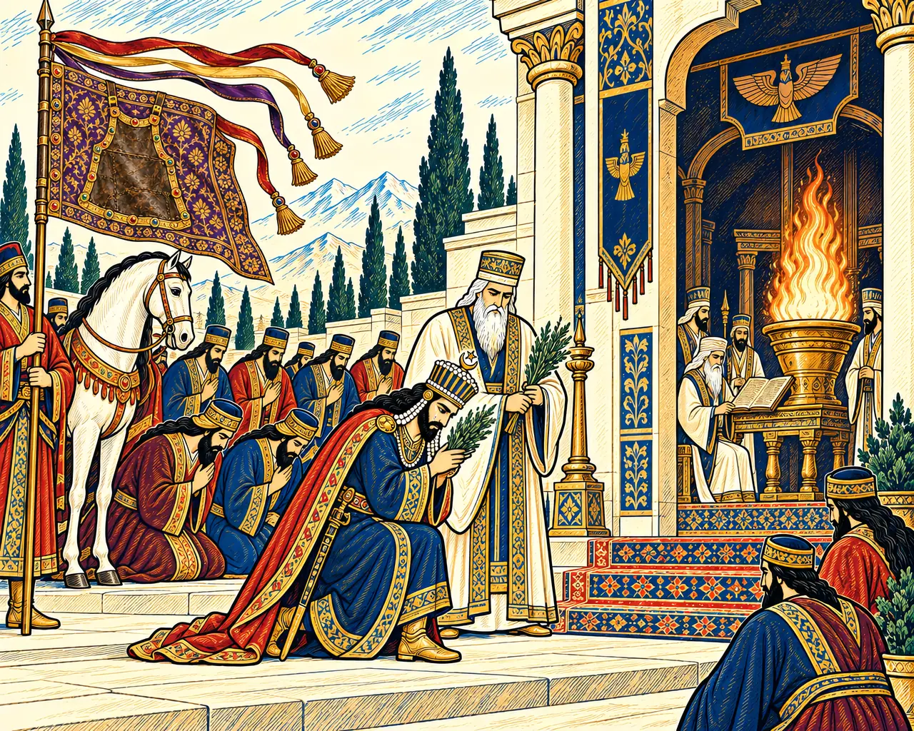 The Shah at the Fire of Azargashasp