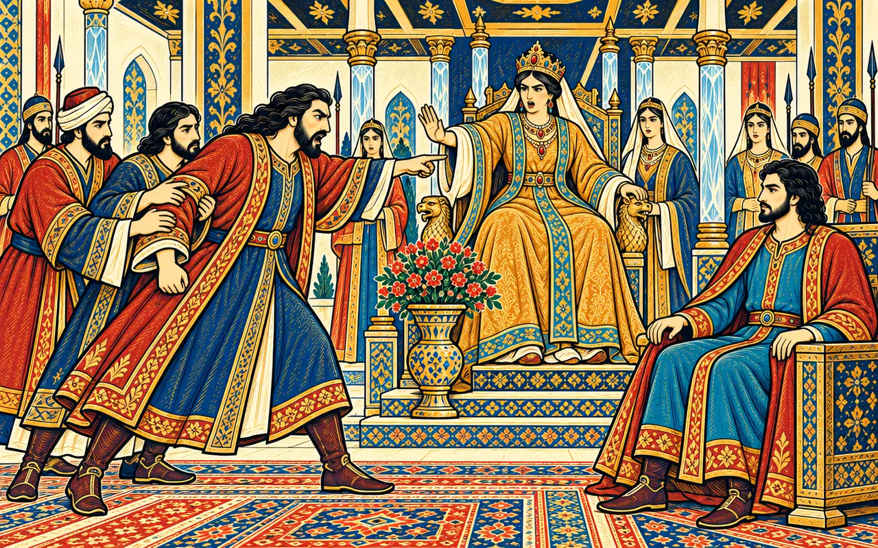 Taynush Rages at the False Envoy