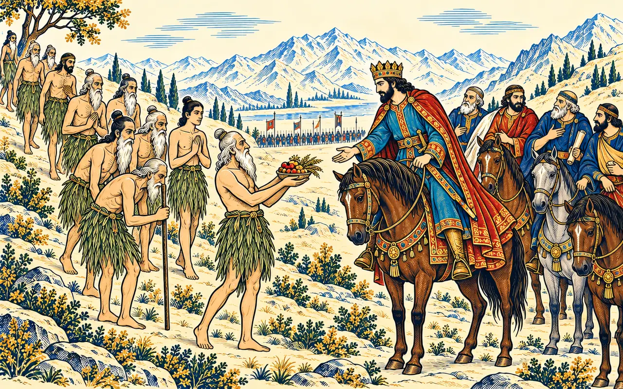 The Brahmans Come Down to Greet Iskandar