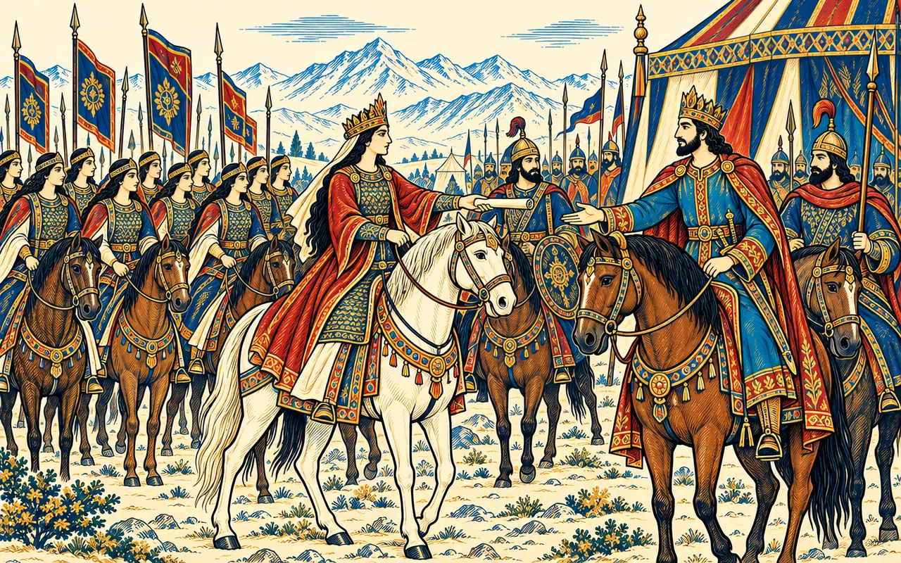 The Envoy of Harum Rides to Iskandar