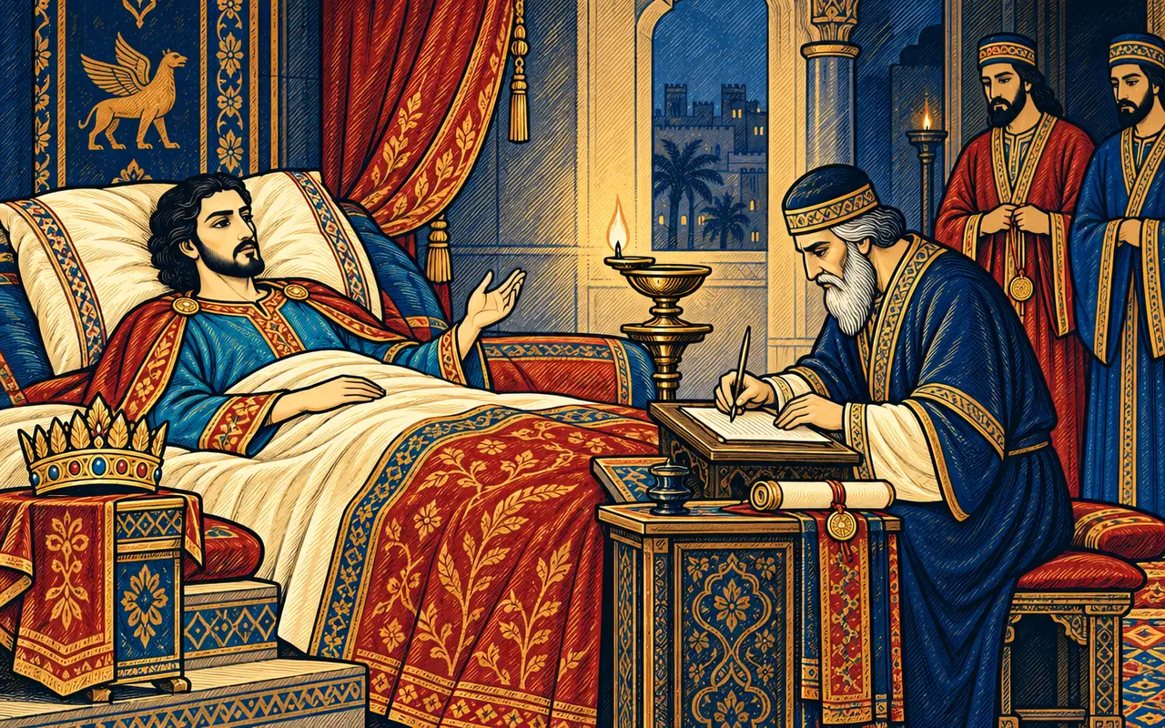 Iskandar Dictates His Letter to His Mother