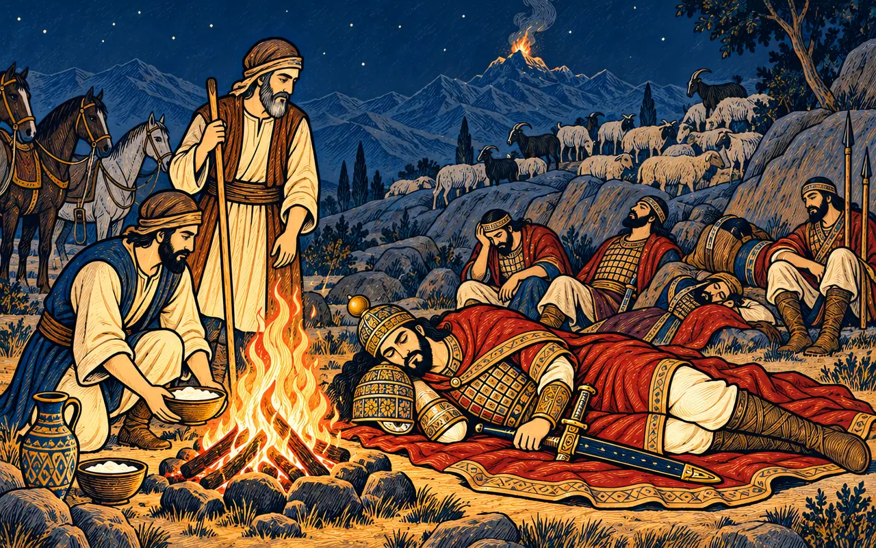 The Defeated Shah Sleeps by the Shepherds