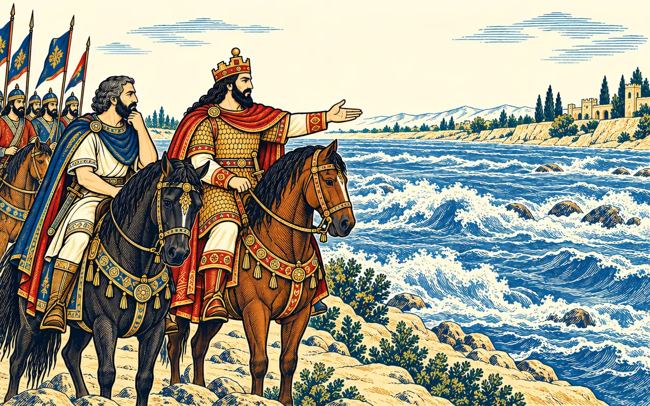 Shapur Sets Baranush to Bridge Shushtar