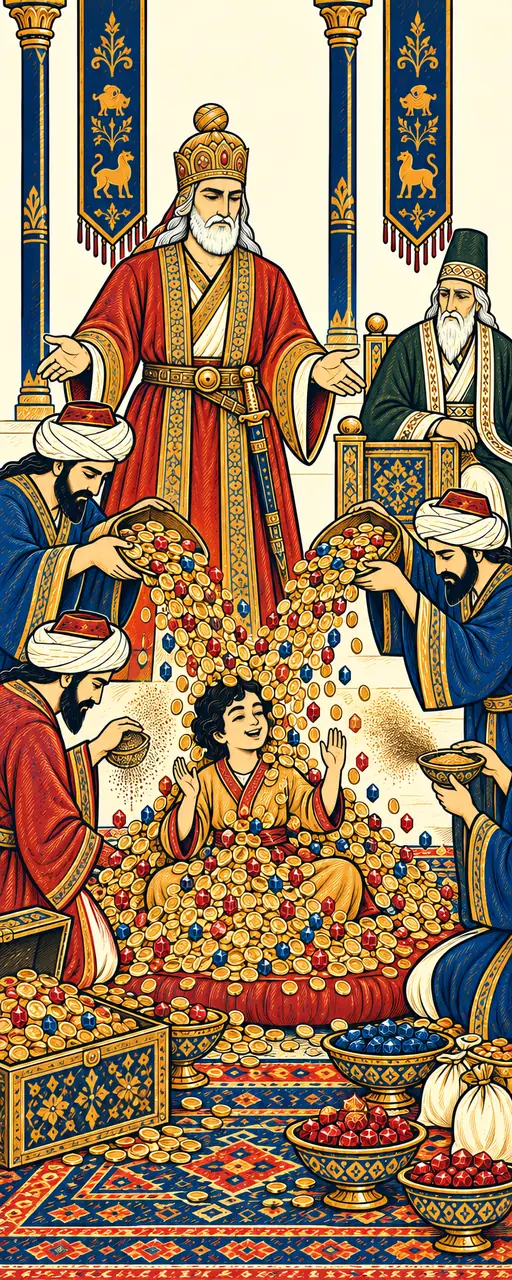 Gold and Jewels Poured on the Heir