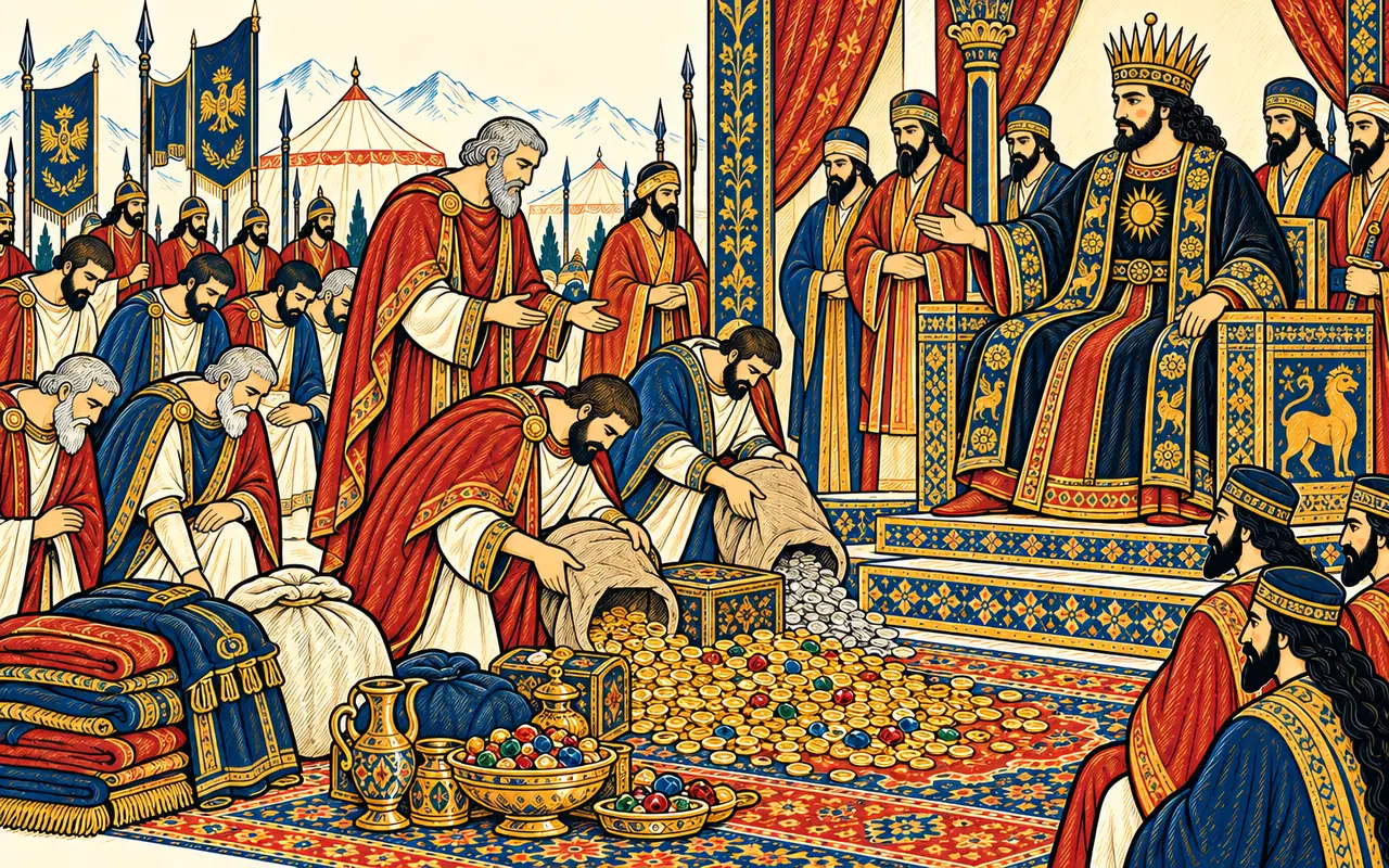 The Bareheaded Romans Pour Out Their Gold