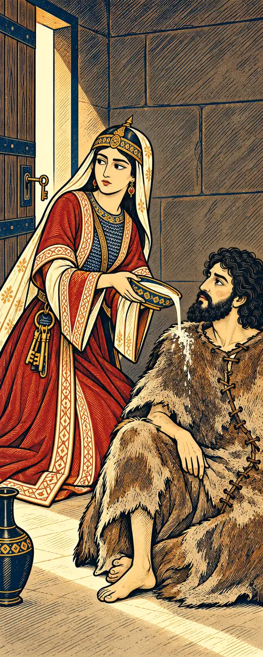 The Damsel Softens the Hide with Milk