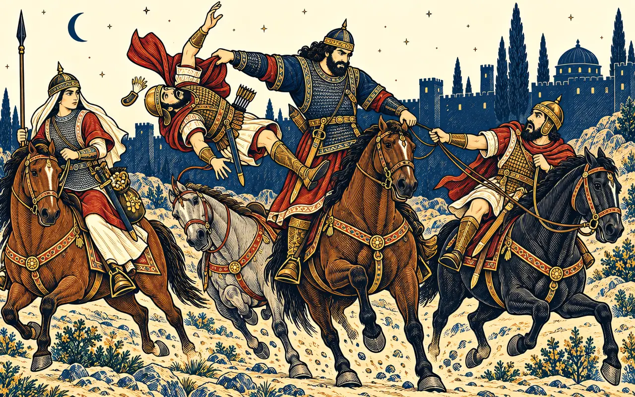 Shapur Hurls Down Caesar's Guard