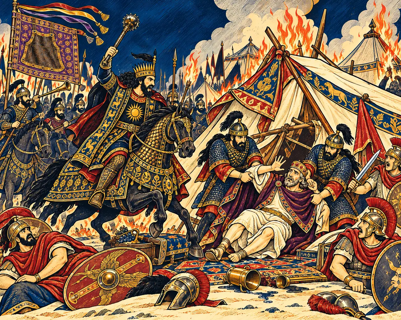 Shapur Falls on Caesar's Sleeping Camp