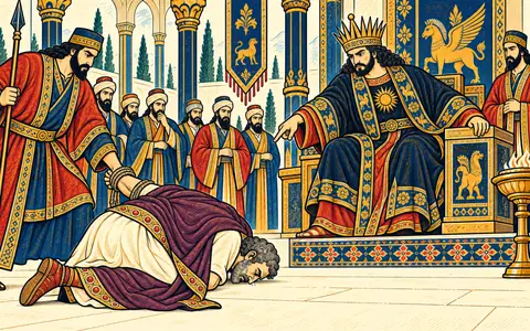 Caesar Bows Before the Crown He Wronged