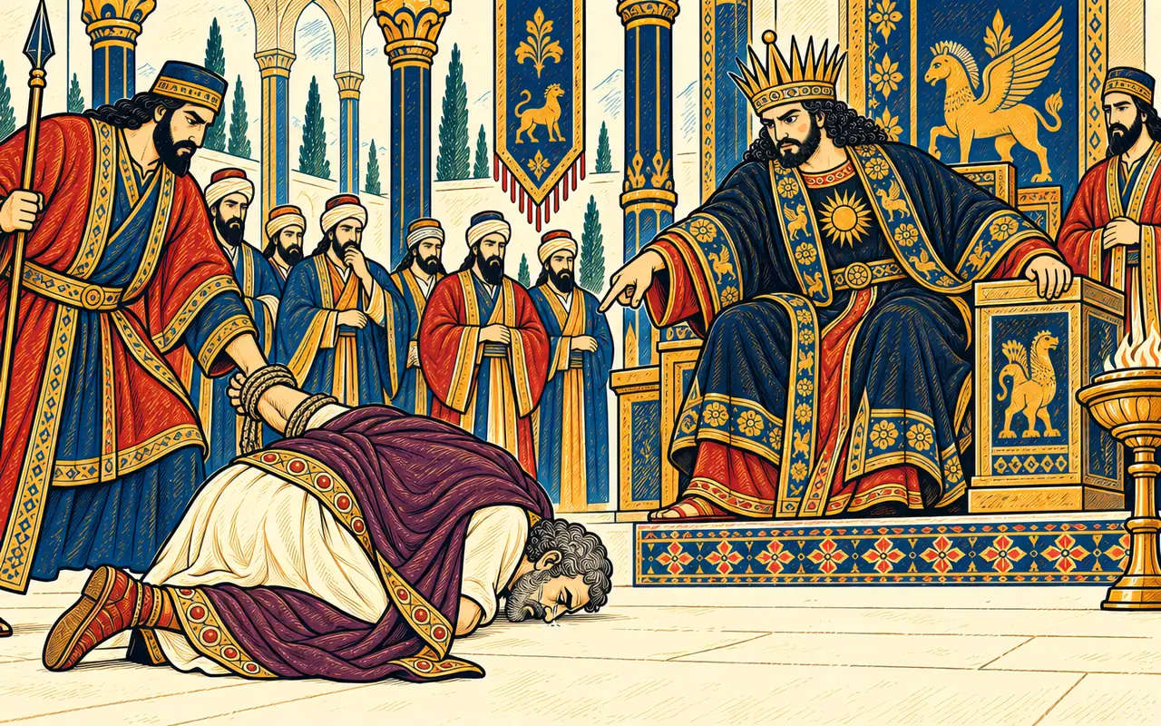 Caesar Bows Before the Crown He Wronged
