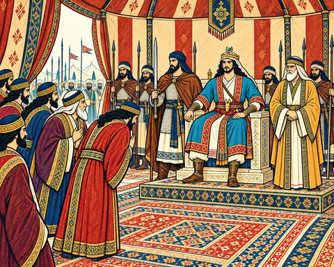 Bahram Enthroned in His Tent at Jahram