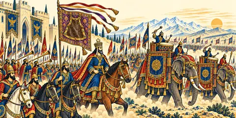The Shah's Host Marches from Madain