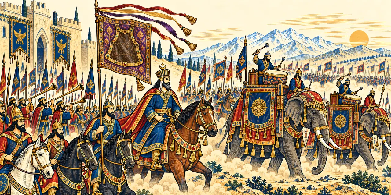 The Shah's Host Marches from Madain