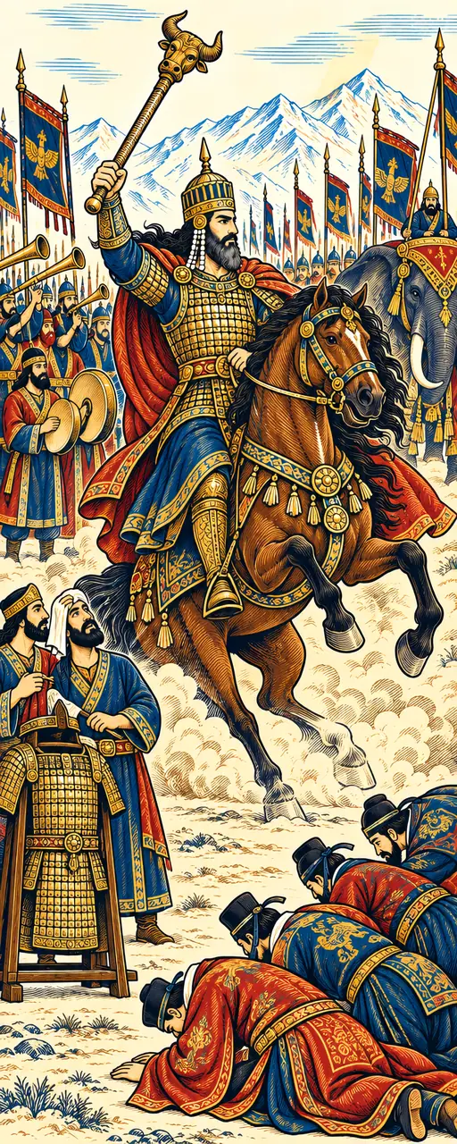 Anooshirvan Rides Out in His Armour