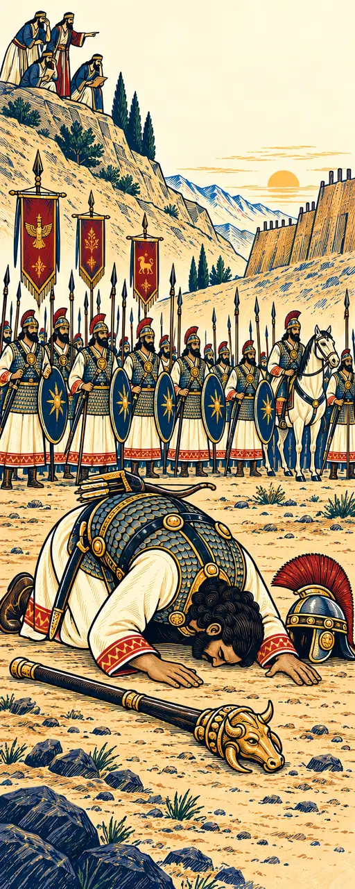 Bahram Chubin Prostrate Before Battle