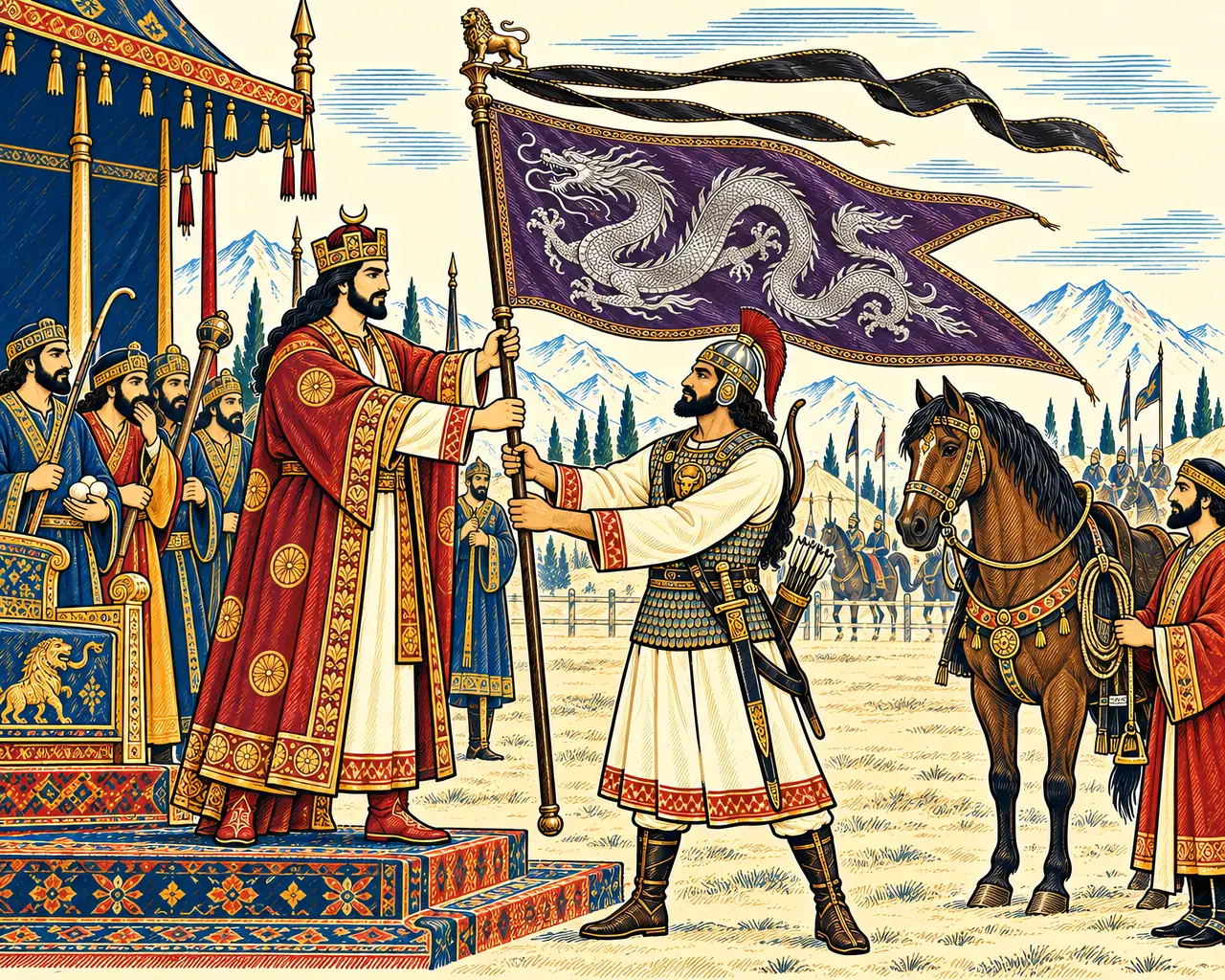 The Violet Dragon Banner of Rostam