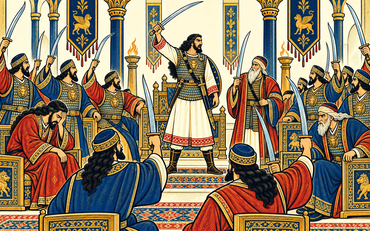 Swords Drawn in Bahram's Council