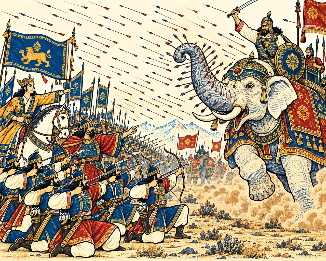 Arrows Rain on Bahram's White Elephant