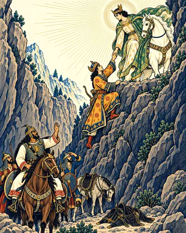 Soroush Saves Khosrow in the Mountain Pass
